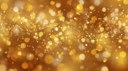 Poster - A mesmerizing array of golden bokeh lights sparkles in the background, perfect for enhancing the ambiance at parties and celebrations during night events.