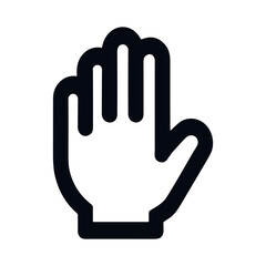 Poster - Open hand gesture black vector icon isolated