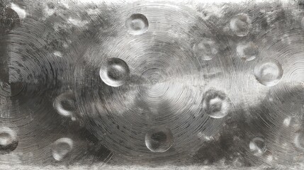 Poster - Intricate circular patterns ripple across a textured surface, creating a visually striking abstract composition. The monochrome tones enhance the depth and intrigue of the design.