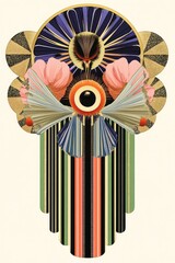 Wall Mural - Art Deco Necklace art illustration elements.