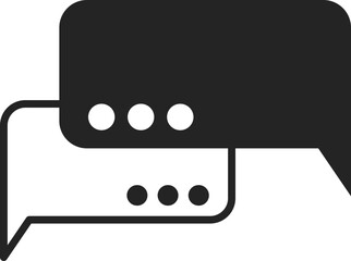 Poster - Solid Black Chat Symbol icon Element