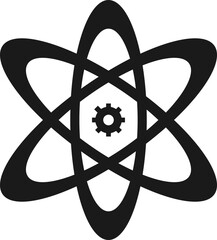 Poster - Solid Black Science Icon Element