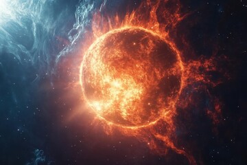 Wall Mural - aftermath of a dying star showcases fiery remnants in cosmic expanse, the aftermath of a dying star 