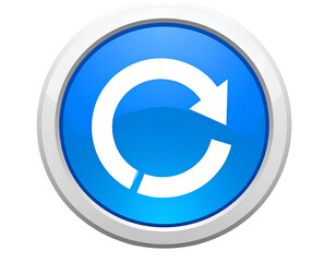 Fototapete -  Reload or Refresh Symbol Button, Minimalist Web UI Icon Isolated on Transparent PNG