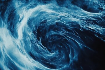 Poster - Dynamic abstract blue wave motion background creating a mesmerizing visual effect, Abstract blue wave spin motion video background