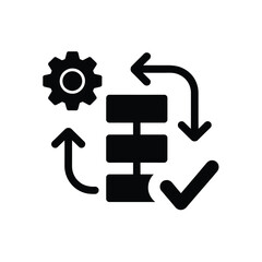 Poster - Automated Process Flow Icon with Gear Data and Checkmark