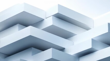 Abstract Geometric Animation Featuring Interlocking 3D Blocks and Smooth Camera Movements