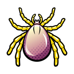 Poster - Isolated vector image of tick in comic book style, pop art on transparent background  