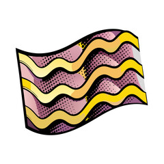 Poster - Wavy lines illustration in comic book style, pop art, space for text, isolated vector image on transparent background