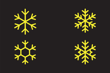 Wall Mural - set of snow lines icon. christmas snowflake icons isolated. snowflake icon outline style. set of sno