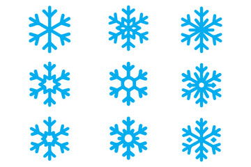 Wall Mural - set of snow lines icon. christmas snowflake icons isolated. snowflake icon outline style. set of sno