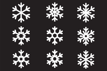 Wall Mural - set of snow lines icon. christmas snowflake icons isolated. snowflake icon outline style. set of sno