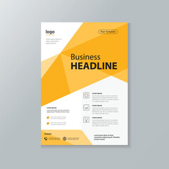 Wall Mural - business flyer brochure report layout design template. single page cover design. yellow color and ea