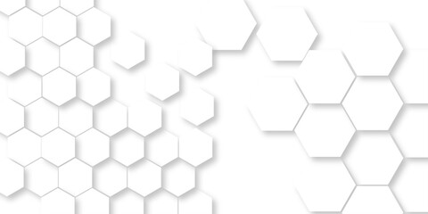 Poster - White Hexagonal Background. Luxury White Pattern. Futuristic abstract honeycomb mosaic white background. geometric mesh cell texture. modern futuristic wallpaper.	