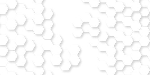 Poster - White Hexagonal Background. Luxury White Pattern. Futuristic abstract honeycomb mosaic white background. geometric mesh cell texture. modern futuristic wallpaper.	