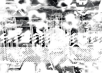 Poster - Grunge urban background. Vector. Textured banner . Futuristic digital background. Grungy effect . Abstract,splattered , dark, dirty,cyber punk poster for your design.
