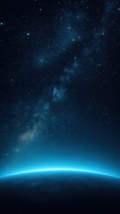 Wall Mural - cosmic horizon under starry sky.