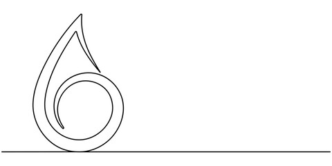 Blue Water Drop One Line Drawing Minimalist Style Liquid Shape Illustration, Vector Illustration. 