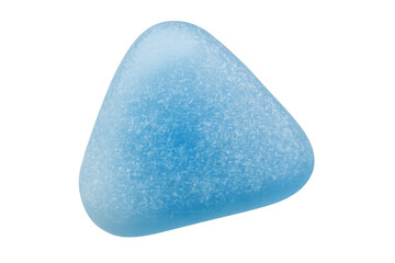 Poster - Light blue frosted triangle with transparent background floating in the air