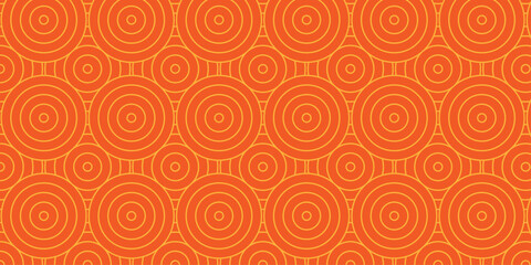 Poster - Minimal orange fabric textile Overlapping Pattern diamond geometric wave abstract circle wave line. orange seamless tile stripe create retro line pattern background.	

