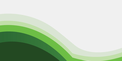 Poster - Abstract White and Green wave wide background banner