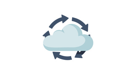 Poster - Cloud Synchronization Illustration: A visual representation of data synchronization, with a cloud and arrows representing the seamless flow and integration of information.