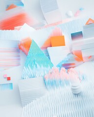 Poster - Abstract composition with textured planes forms
