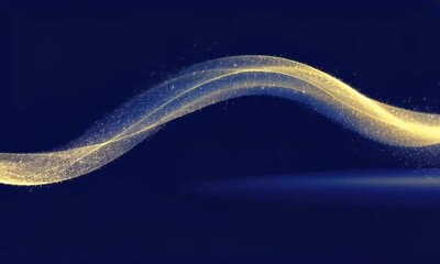 Wall Mural - serene golden sparkle wave with starry background at 1800x1080
