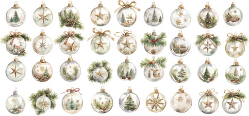 christmas ball watercolor clipart