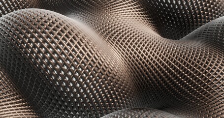 Aufkleber - Abstract background geometric pattern of metallic grid in design 3d render