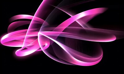 Wall Mural - abstract neon wave design with bright lights and smooth curves