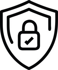 Poster - Shield with padlock and checkmark icon security protection