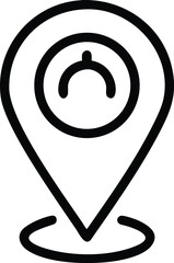 Poster - Location pin icon with abstract symbol inside marker