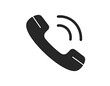 © desain - Simple, solid black telephone icon with ringing