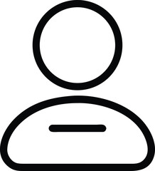 Poster - Simple outline icon of a person with a horizontal line