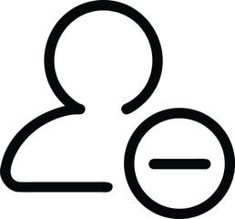 Poster - User profile icon with a minus symbol person silhouette