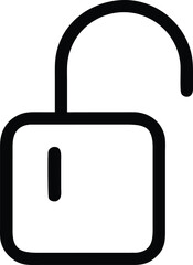 Poster - Open padlock icon with thick black outline unlock security