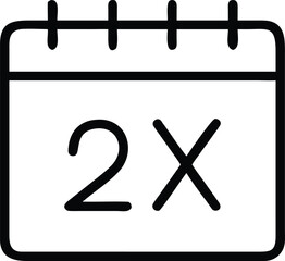 Poster - Calendar icon with 2X notation date schedule