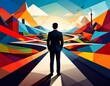 © RATM - 人生の岐路に立つビジネスマン　イラスト