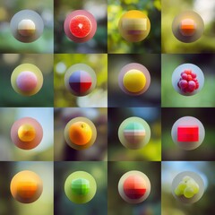 Poster - Colorful fruit graphic design, abstract style.