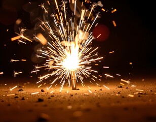 Poster - Vibrant Sparkler Explosion Against Black