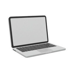 A modern portable computer with an open screen and keyboard angled slightly for a user-friendly perspective.