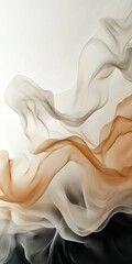 Poster - Elegant Abstract Design Featuring Gentle Curves in Soft Beige, Grey, and White Silky Fabric Folds