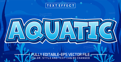 Poster - Aquatic font Text effect editable