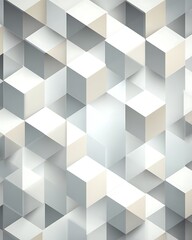 Poster - Abstract geometric composition with gray cubes