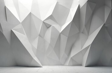 Poster - Abstract geometric illustration features repeating grayscale triangles creating clean, modern backdrop. Minimalist, elegant design utilizes subtle texture, shapes for seamless, monochromatic