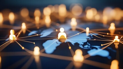 Poster - Global Network Connection Illustration Showcasing International Business Collaboration Online