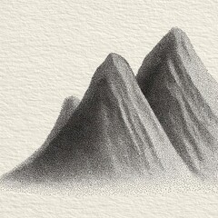 Poster - Two mountains rendered in a stippling technique.