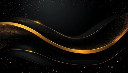 Poster - Luxurious Gold and Black Art Pattern Elegant Stylish Wallpaper for Festive Decorations and Design