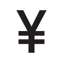 Poster - Japanese yen symbol icon silhouette vector flat illustration design